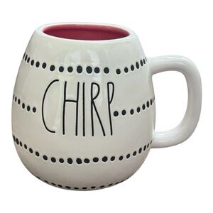 Rae Dunn Easter Mug Egg Shaped Large Round White Pink Chirp Peep Gift Springtime